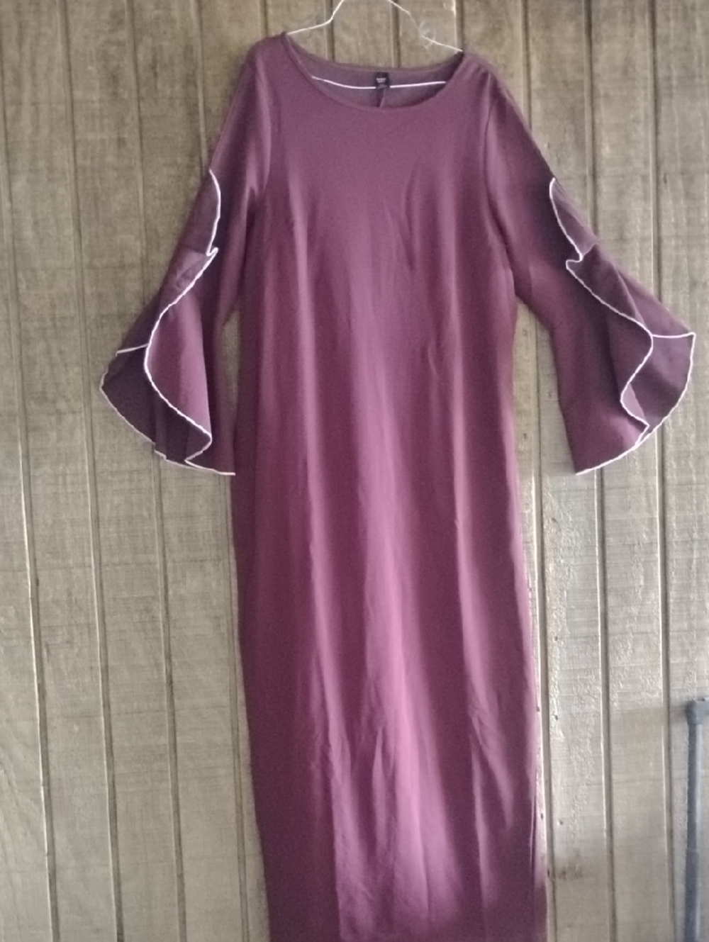 SHEIN Plum Maxi Dress with Ruffle Bell Sleeves